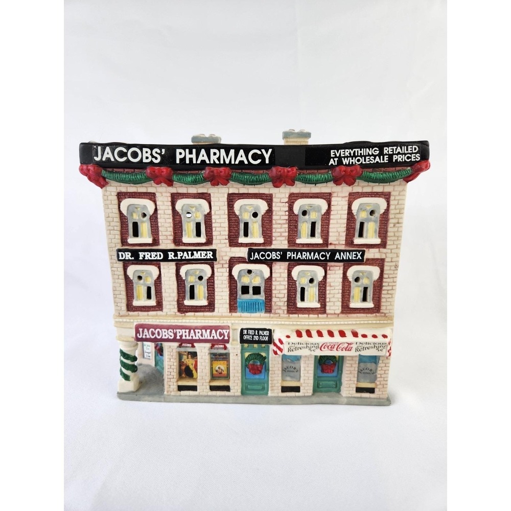 1992 Vintage Coca-Cola Town Square Collection Jacob's Pharmacy Christmas Village